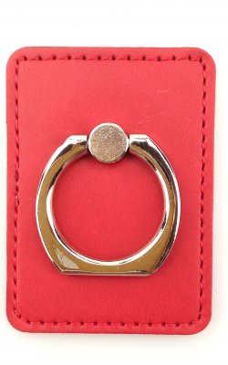 square tab ring phone stand red