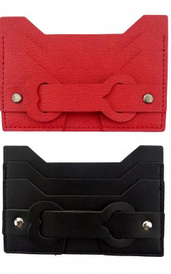 card holder red and black