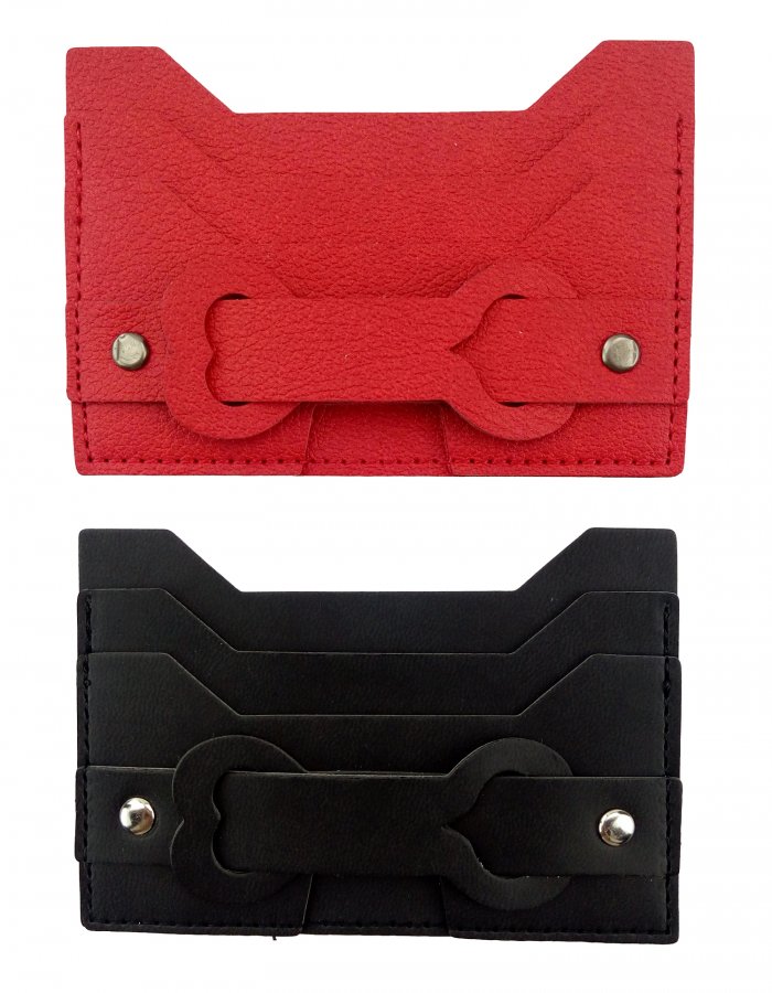 card holder red and black